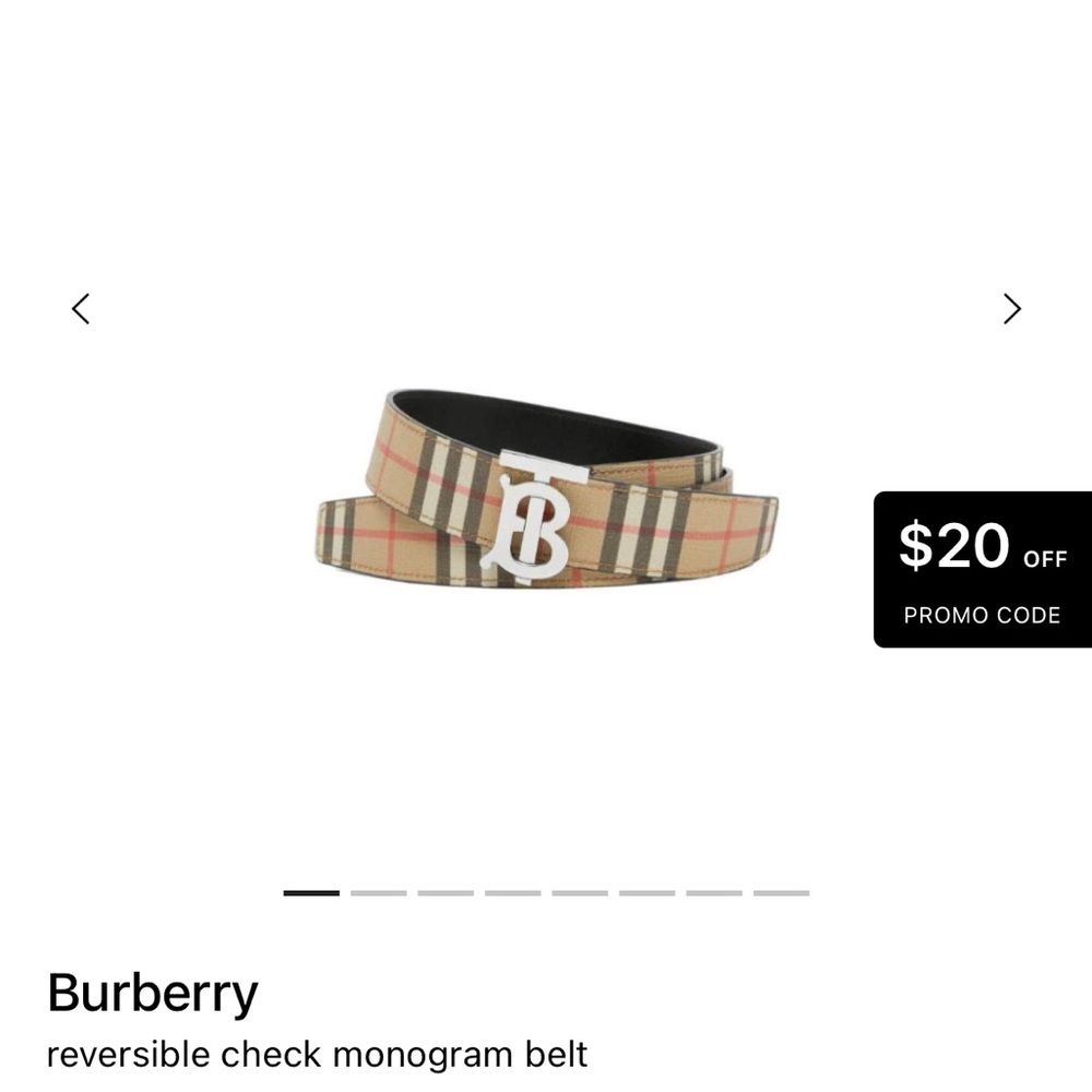 Burberry Reversible Check Monogram Belt